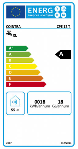 etiqueta de eficiencia energetica calentador cointra premium cpe 12 t