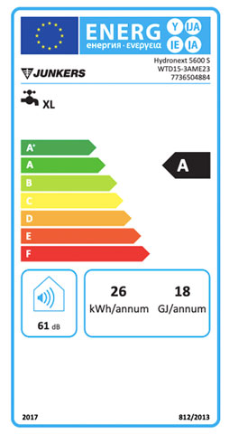 etiqueta de eficiencia energetica calentador junkers hydronext 5600 s wtd 15-3 ame